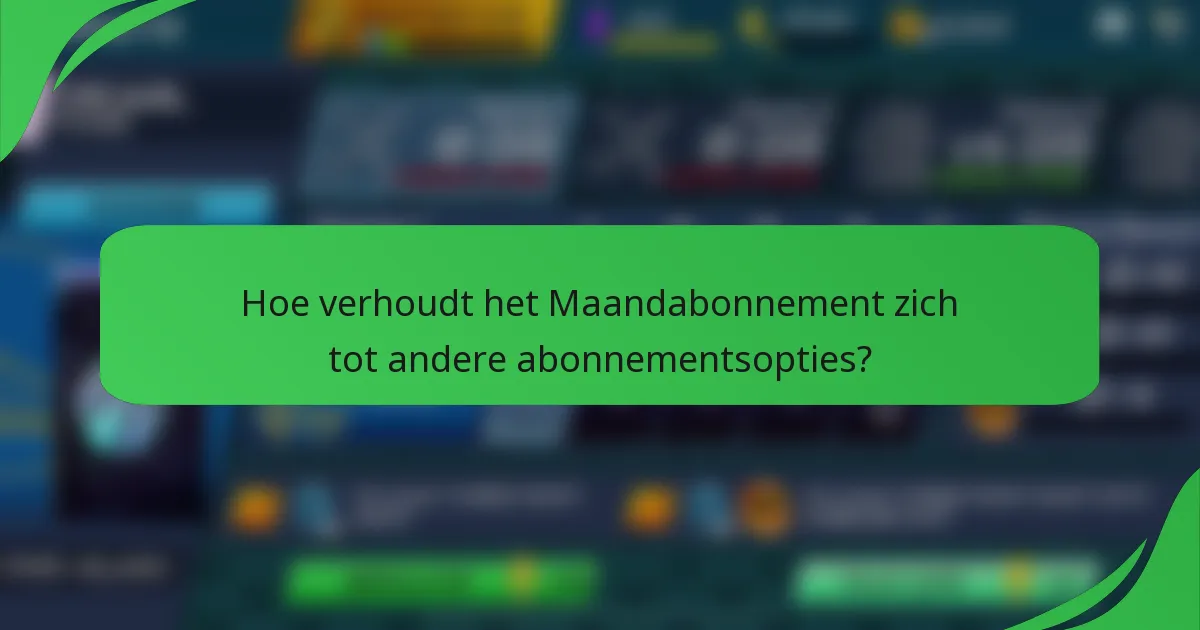 Hoe verhoudt het Maandabonnement zich tot andere abonnementsopties?